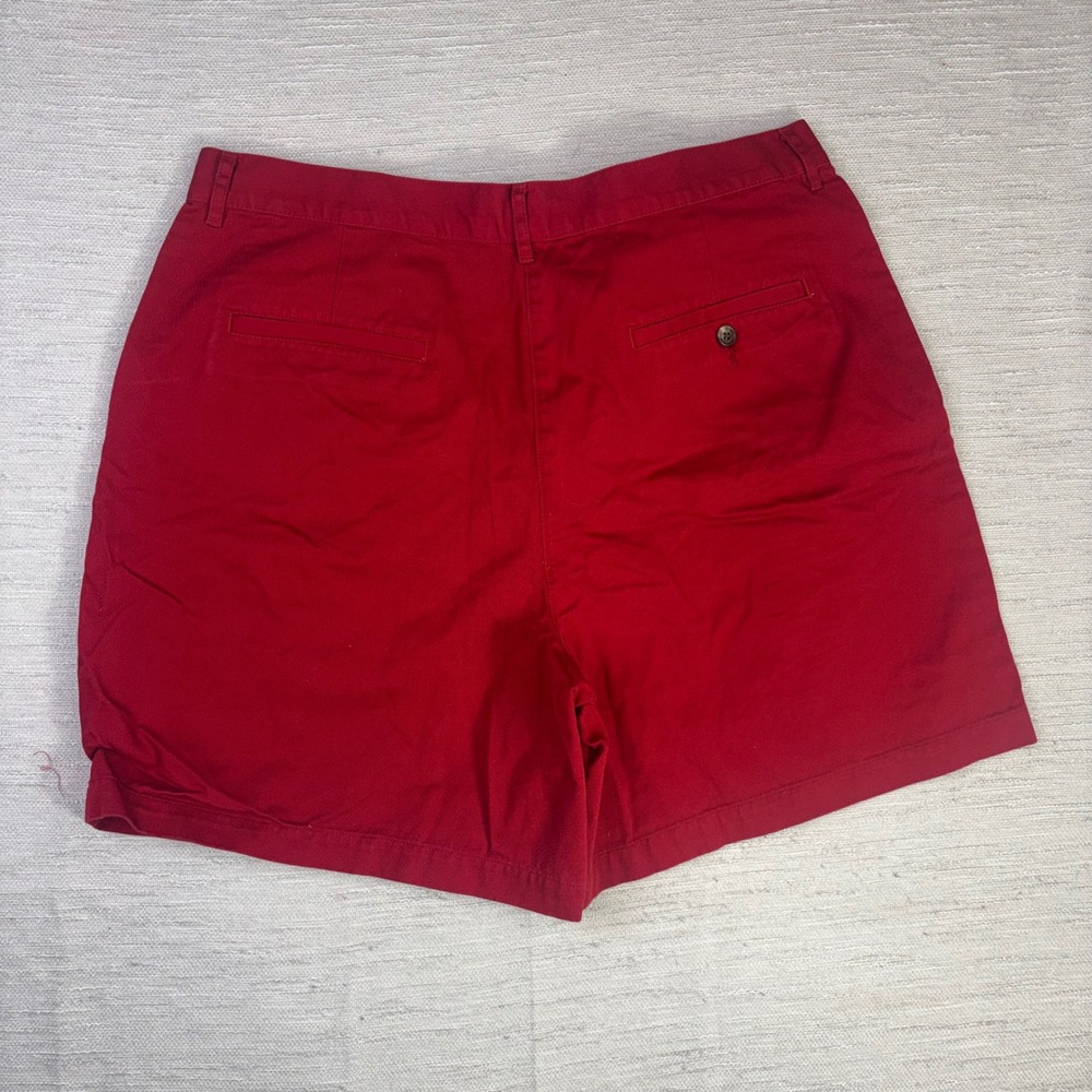 Lauren Ralph Lauren Womens Red Cotton Twill Chino Shorts Size 16 High Rise - Picture 2 of 8